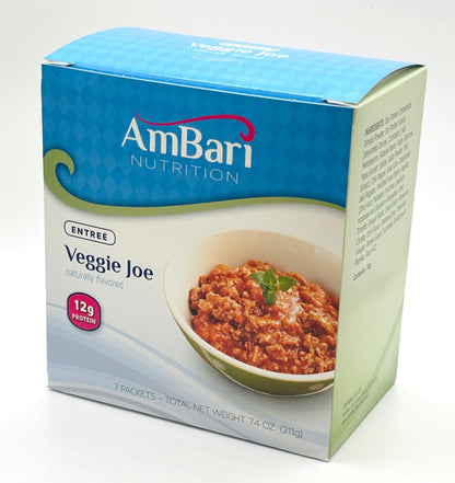 Vegetarian Sloppy Joe by AmBari Nutrition featuring a savory veggie filling in a sandwich bun, ready to eat.