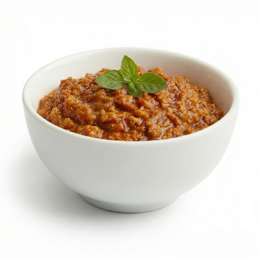 Vegetarian Sloppy Joe with vegetables and plant-based protein in a bowl, from AmBari Nutrition, showcasing a healthy food option.