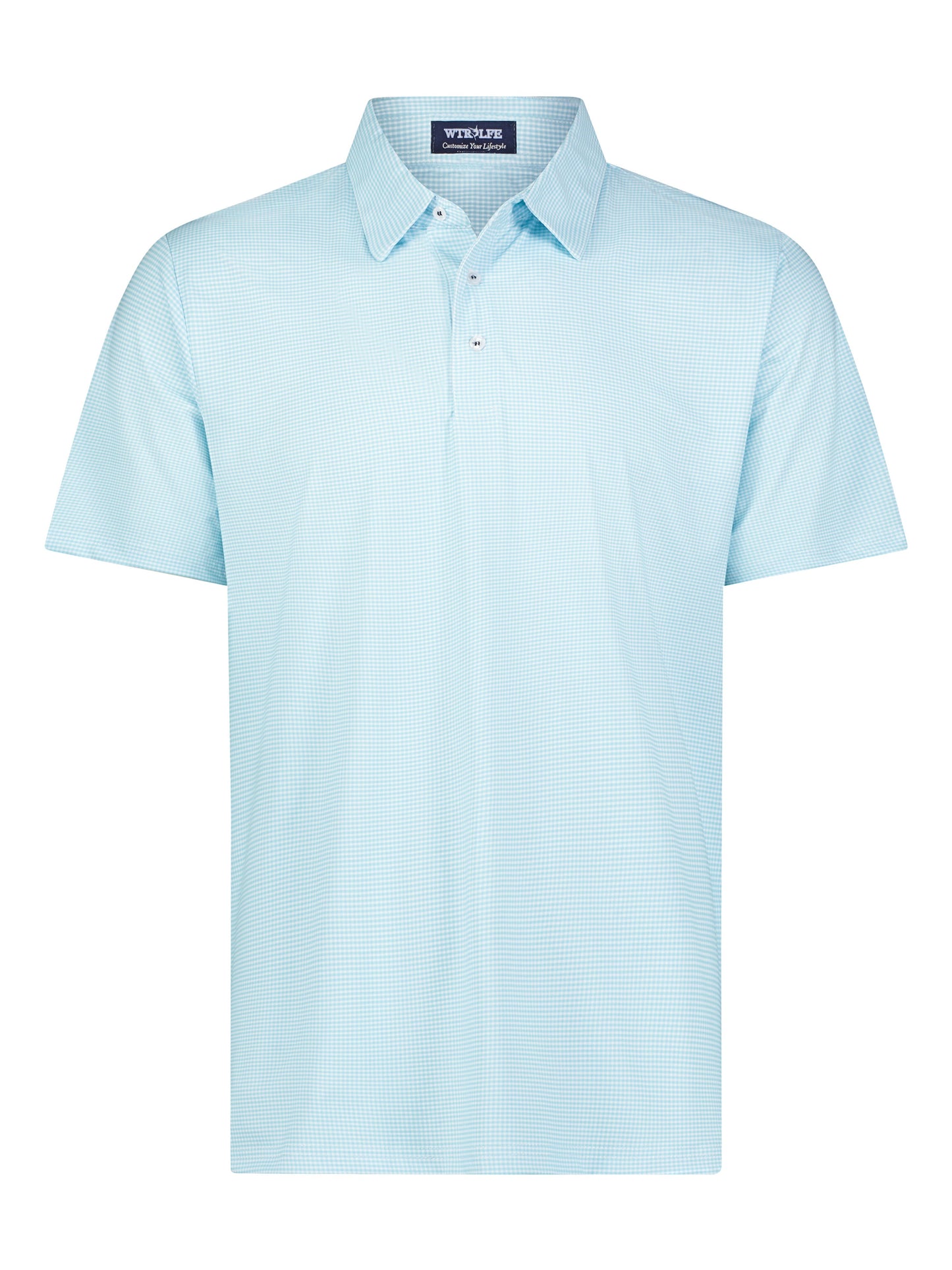 White Water Life Vineyard Polo in mist green, casual men's polo shirt with a classic collar and short sleeves.