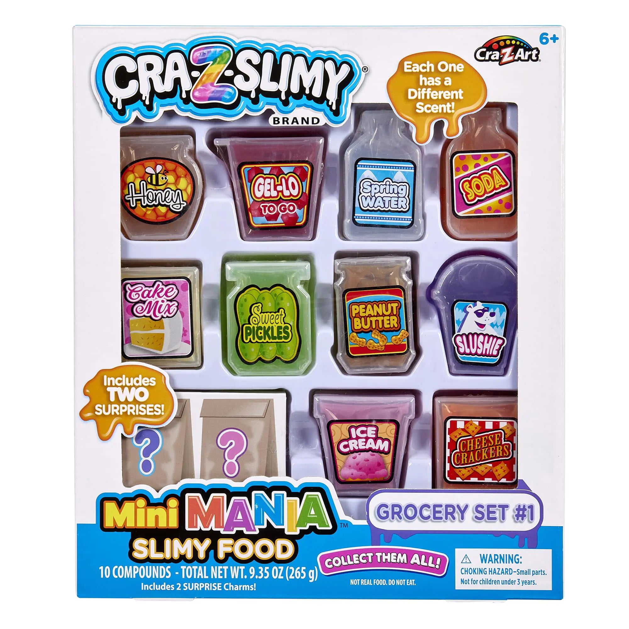 CRA-Z-Slimy Mini Mania Grocery Set 1 Premade Slime Smooth Slime Scented Slime 10 Mini Grocery Food Inspired Slimes Ages 6 and Up