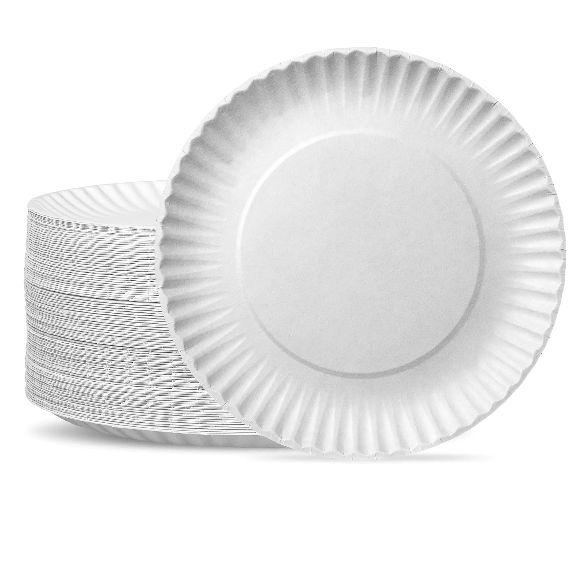Comfy Package [9 Inch - 200 Count Uncoated White Paper Plates - Disposable Party Plates Decorative Paper Plates for Crafts