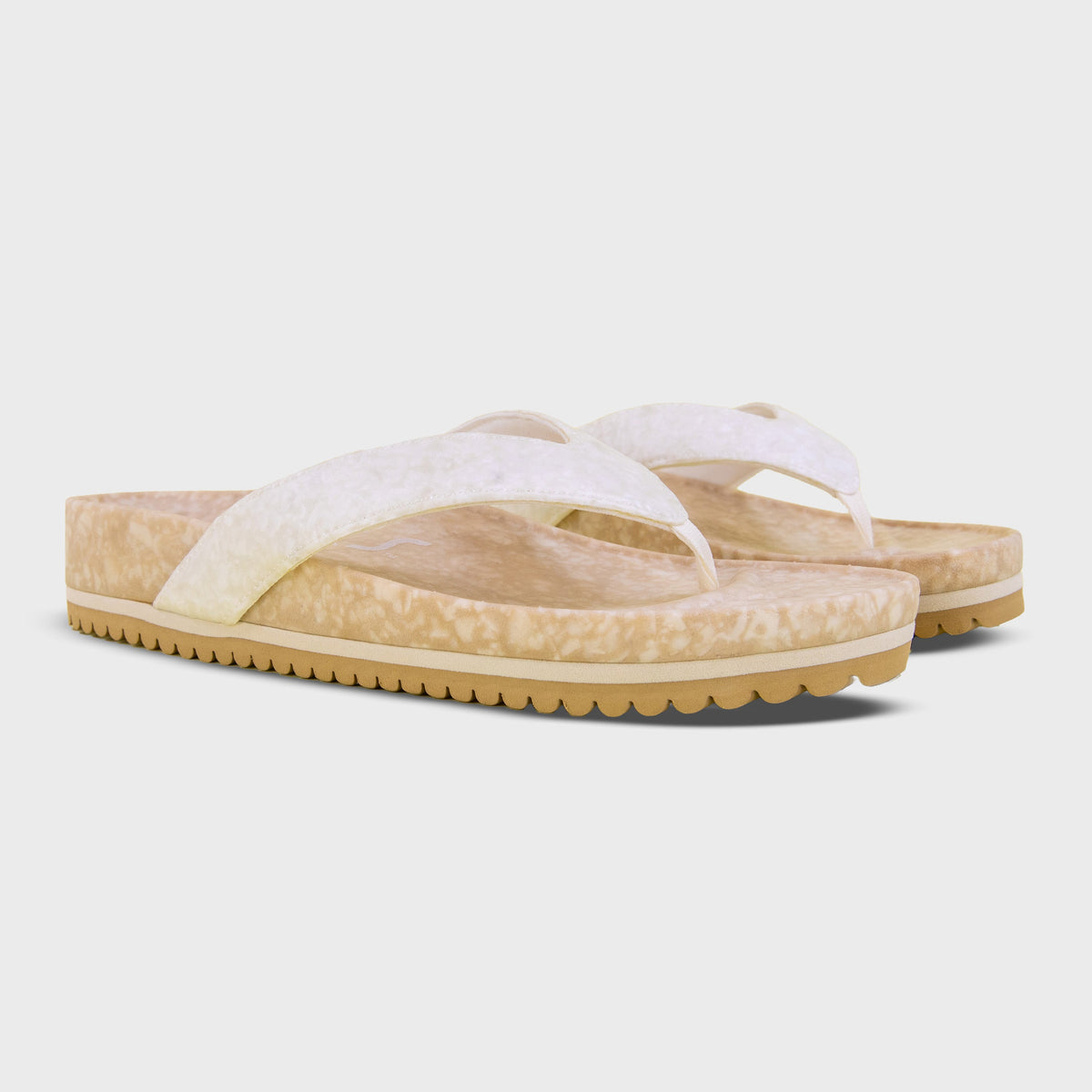Fleks West Beach Flip Flop in oatmeal color, showing the comfortable sandal with textured sole and casual design for warm weather.