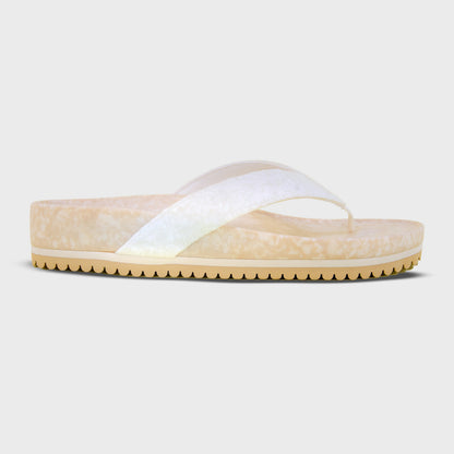 Fleks West Beach Flip Flop in oatmeal color, featuring a simple slip-on design and cushioned sole for comfortable casual wear.