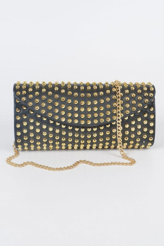 Women's Chelsea handbag by BYMANYC New York, stylish black bag with gold accents and top handle, perfect for everyday use.