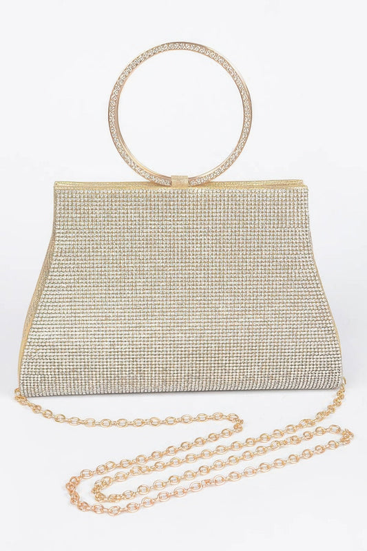 Women’s Étoile handbag by BYMANYC New York, stylish black bag with gold accents, featuring a sleek design and top handle.