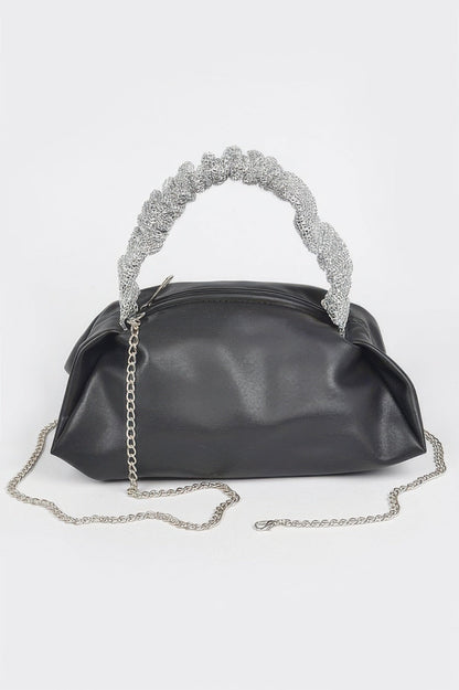 Women’s Cala d’En Serra handbag by BYMANYC ® New York, stylish black bag with gold accents, from the new Paris collection.