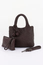 Women's Tote Bag Braided Vegan Leather BYMANYC ® New York CONTEMPORARY WOVEN SHOPPER PURSE - New Collection
