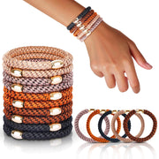 FORENEE Hair Ties No Damage - 10PCS Ponytail Holders - Elastic Hair Ties for Thick Hair - Braided Hair Bands for Women Girlss Hair - Neutral