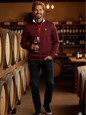 White Water Life Turnberry quarter zip in burgundy, smooth knit fabric, featuring a high collar and front zipper detail.
