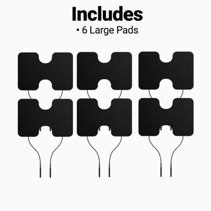 iReliev Wired Super Pads Refill Kit with off-white adhesive pads and accessories for pain relief therapy.