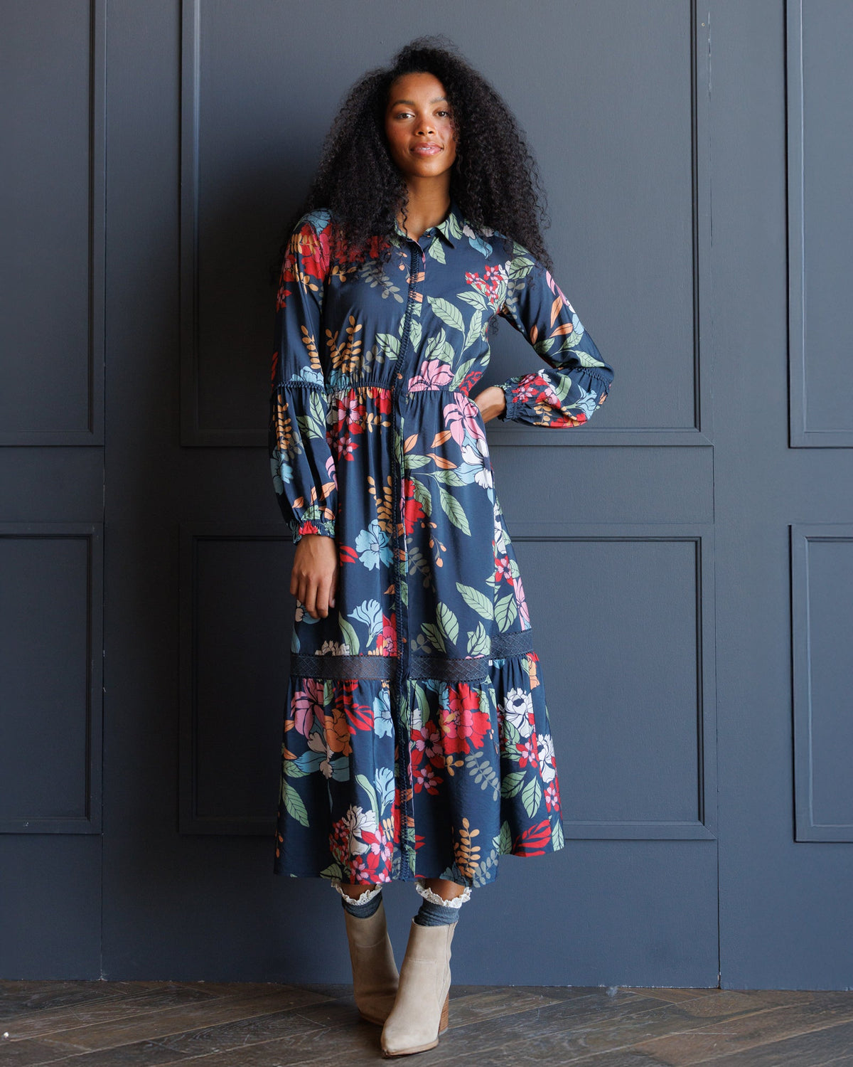 Downeast Wheatland Maxi Dress featuring a flowing silhouette and sleeveless design, perfect for casual or summer wear.