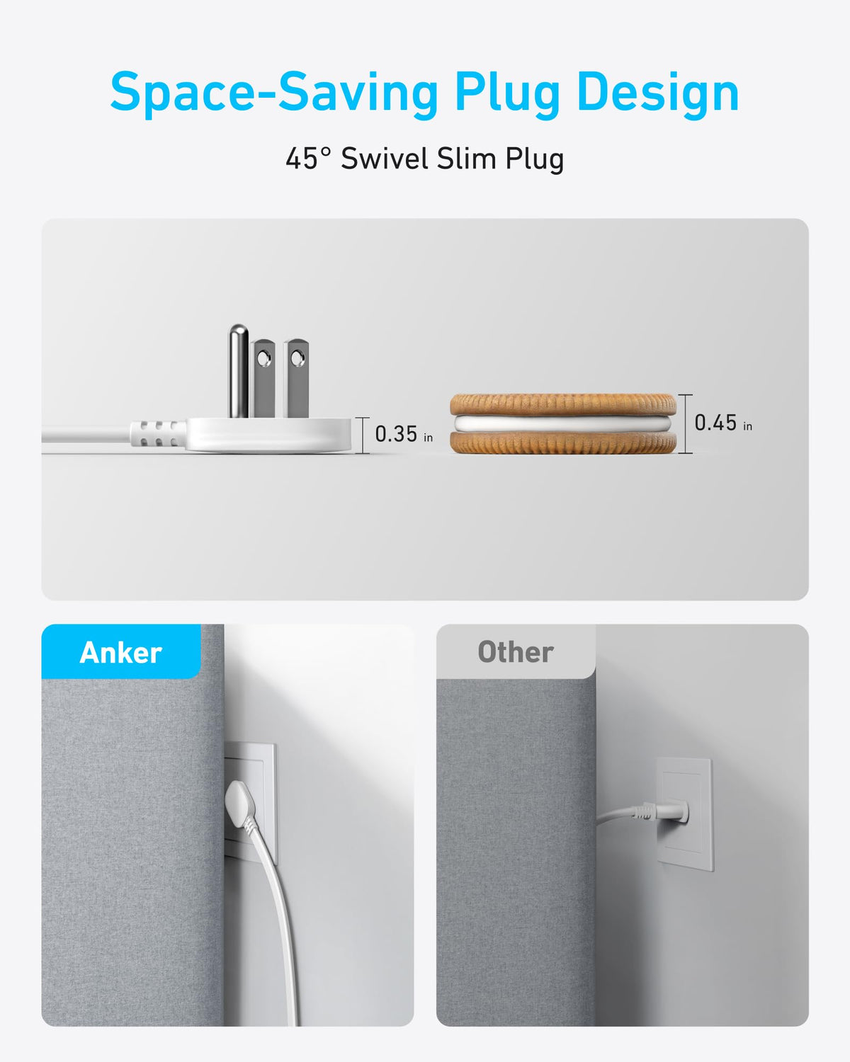 White Anker 8-in-1 charging station with 20W power delivery and multiple USB ports, designed for convenient device charging.