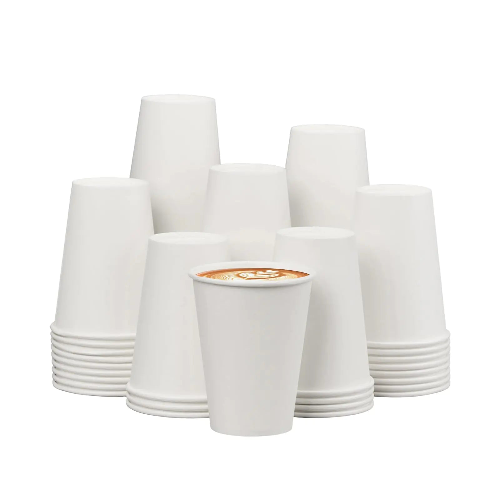 ECOEXTRA 300 Pack 12 oz Paper Cups Disposable Coffee Cups Paper Coffee Cups 12 oz Hot Beverage Drinking Cups White Paper Hot Coffee Cups Suitable for Party Picnic Travel and Events