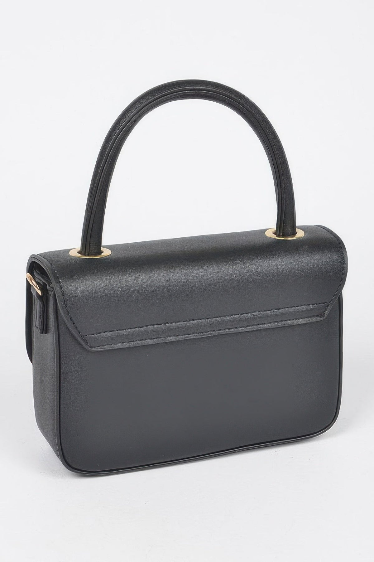 Women’s BYMANYC ® New York Bryant handbag from the new collection, stylish black leather purse with gold accents.
