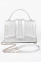Women's handbag from BYMANYC ® New York Empire collection, stylish black leather handbag with gold accents.