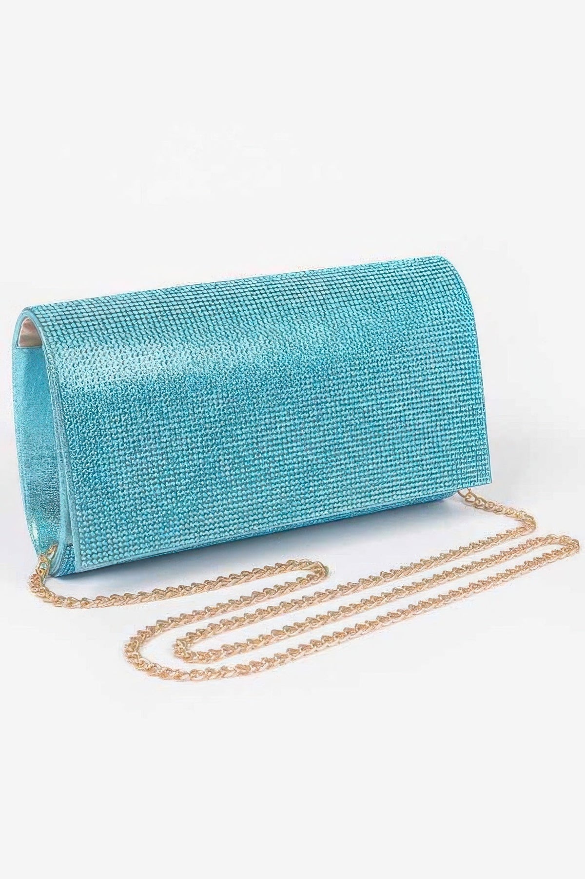 Women's rhinestone clutch handbag by BYMANYC New York from THE VILLAGE collection, featuring sparkling rhinestone embellishments and compact design.