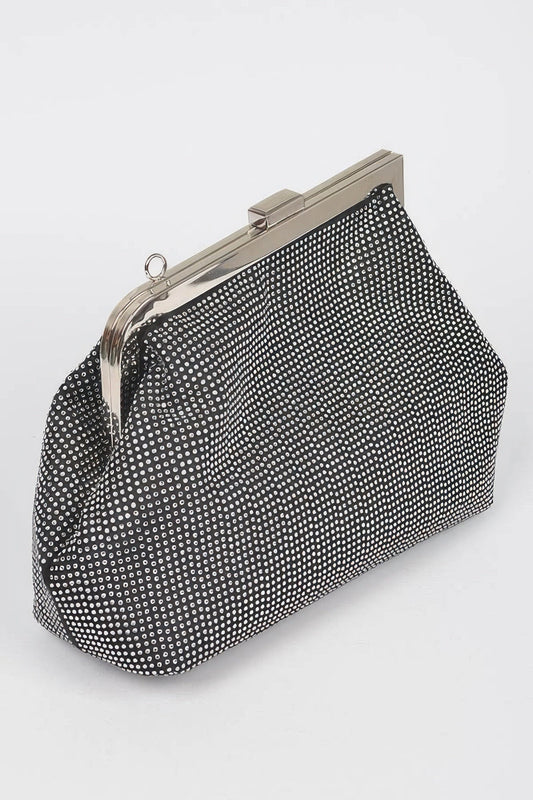Women’s rhinestone frame clutch handbag by BYMANYC New York, stylish HELL'S KITCHEN design with sparkling accents.