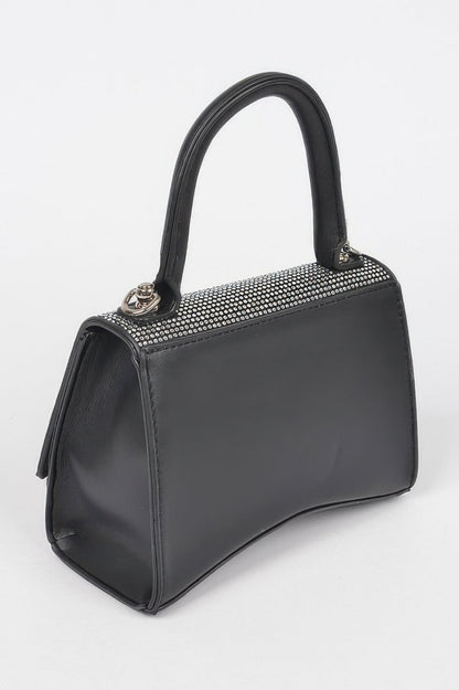 Women's rhinestone top handle handbag from BYMANYC New York, stylish GRAMERCY design with elegant embellishments.