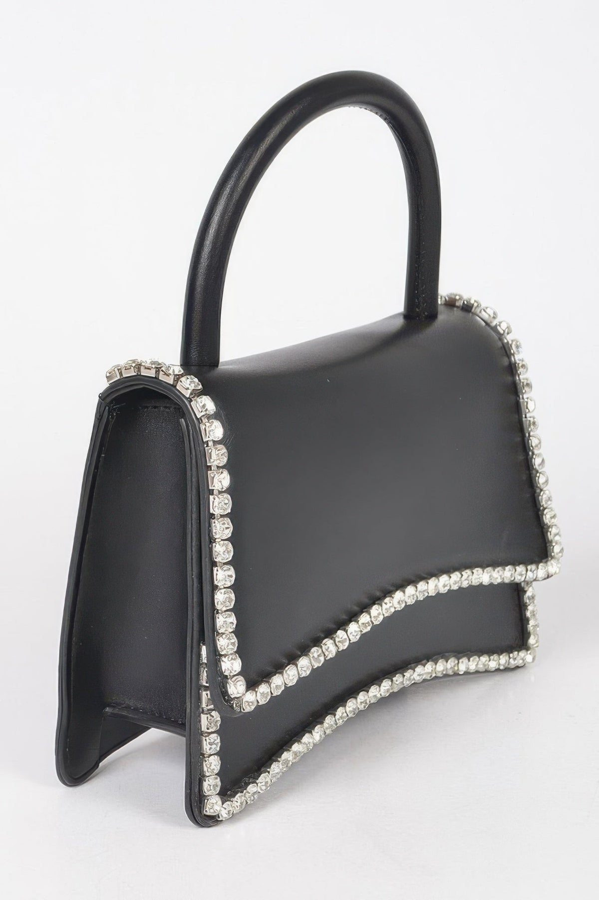 Women's top handle flap handbag from UPPER WEST by BYMANYC New York, featuring a sleek design and top handle detail.