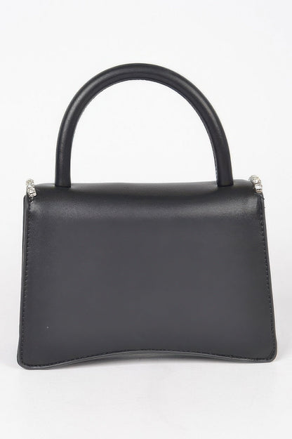 Women's top handle flap handbag by BYMANYC New York with elegant design, featuring a structured silhouette and stylish flap closure.