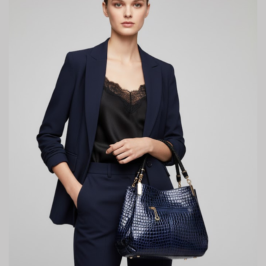 Women’s Central Park Stitch Satchel handbag from BYMANYC’s Manhattan Chic Collection, featuring stylish design and quality leather.
