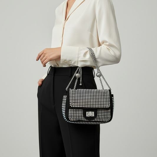 Women's Chelsea handbag from BYMANYC's Manhattan Chic Collection, featuring stylish leather design and elegant gold hardware.