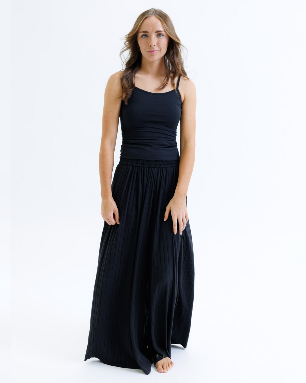 Downeast Wonder Cami tee in soft fabric, featuring a simple neckline and relaxed fit, shown in a neutral color.