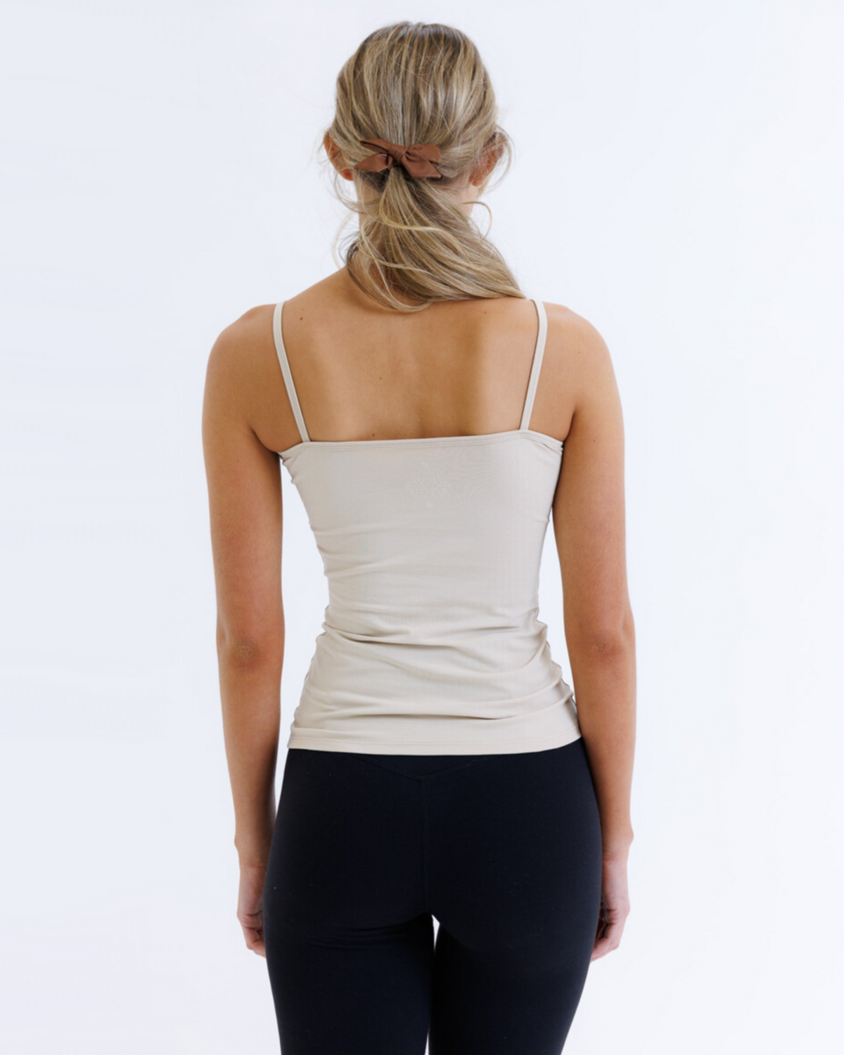 Downeast Wonder Cami in nude color, soft cotton tee with a relaxed fit and scoop neckline, perfect for layering or casual wear.
