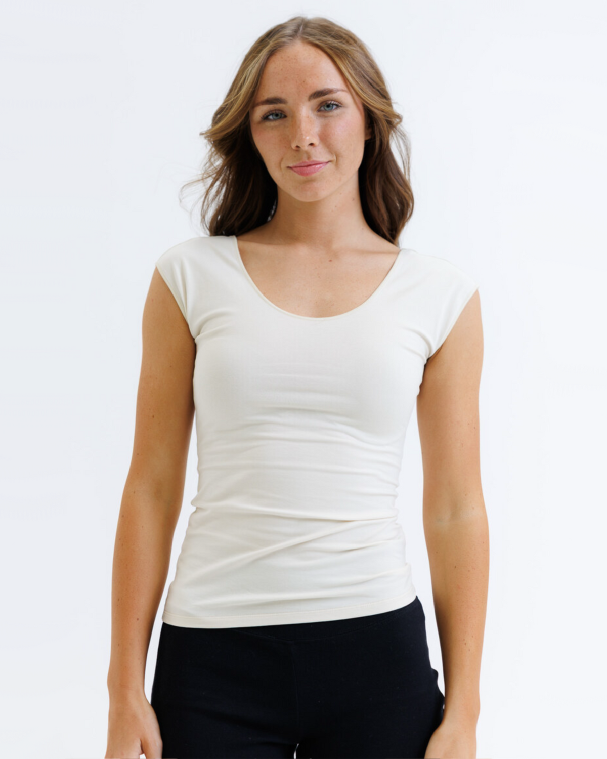 Downeast Wonder Tee, a casual cotton t-shirt in a relaxed fit with a classic crew neckline, displayed on a neutral background.
