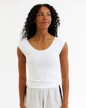 Downeast Wonder Tee in soft fabric, featuring a classic crew neck and relaxed fit, displayed flat on a white background.