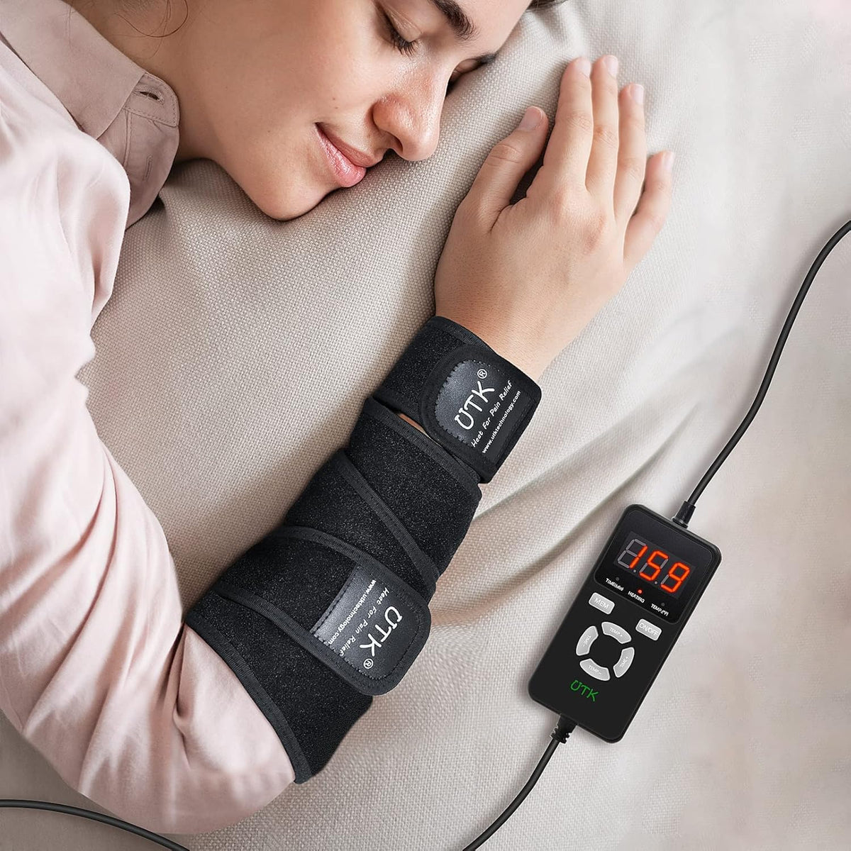 iReliev far infrared heating pad wrap with jade stones, designed for soothing heat therapy and pain relief.