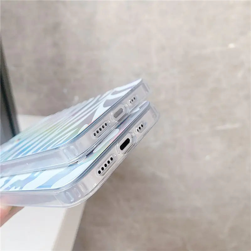 Fashion Laser Leopard Zebra Pattern Soft Case for iPhone