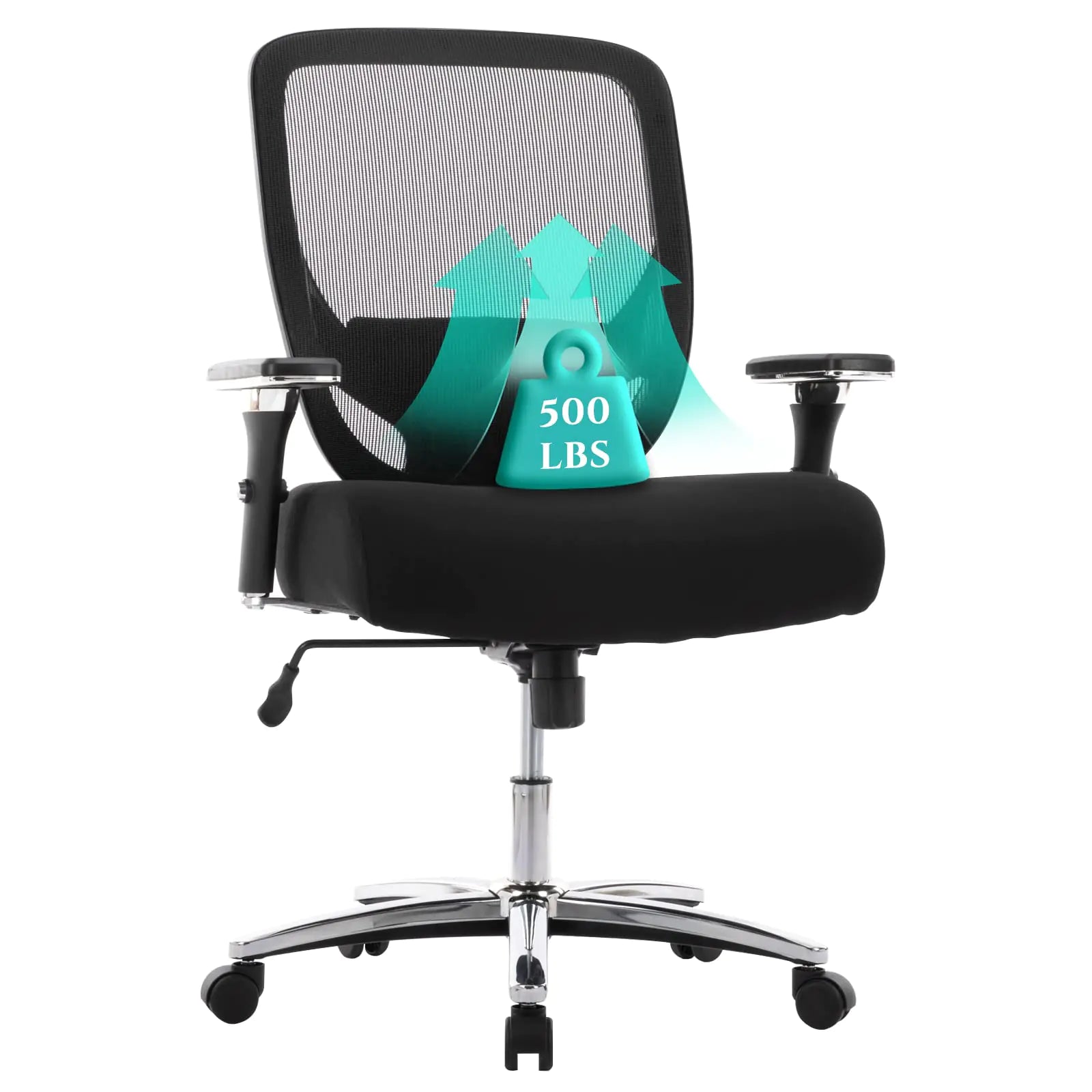 Big and Tall Office Chair 500lbs-Executive Chair for Heavy People Computer Desk Chair Large Office Chair with Wide & Thick Seat Black