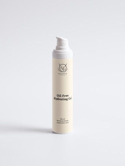 BelleVie Cosmétiques oil-free hydrating gel in 50ml jar, lightweight moisturizer for radiant, oil-free skin hydration.