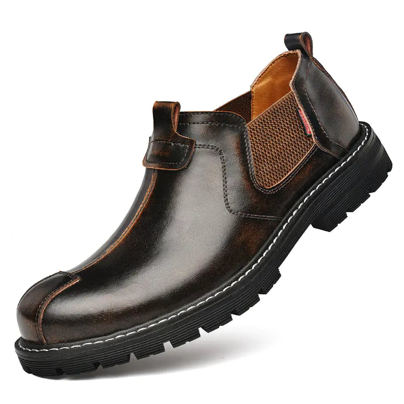 Big Head Leather Shoes for Men's Casual Workwear