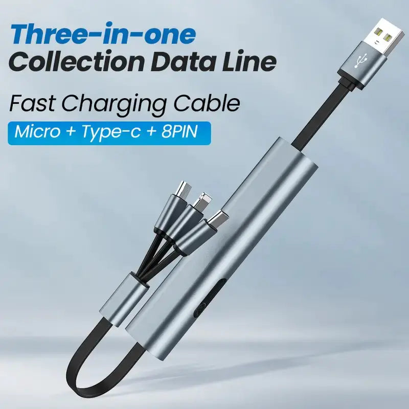Portable Telescopic Data Cable - Type-C, Micro, Apple
