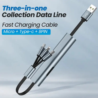 Portable Telescopic Data Cable - Type-C, Micro, Apple