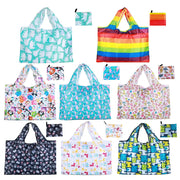 CODOBON Grocery Bags Reusable Foldable 8 Pack Shopping Bags Large 50LBS Groceries Bags Ripstop Waterproof Machine Washable Eco-Friendly Nylon (animals-8pack)