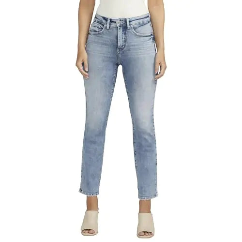 Silver Jeans Co. Womens Isbister High Rise Straight Leg Jeans Indigo