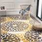 Grey and yellow floral woven area rug, 5' x 7', stain-resistant polypropylene rug by BACKUPMYFILESNOW® with vibrant floral pattern.