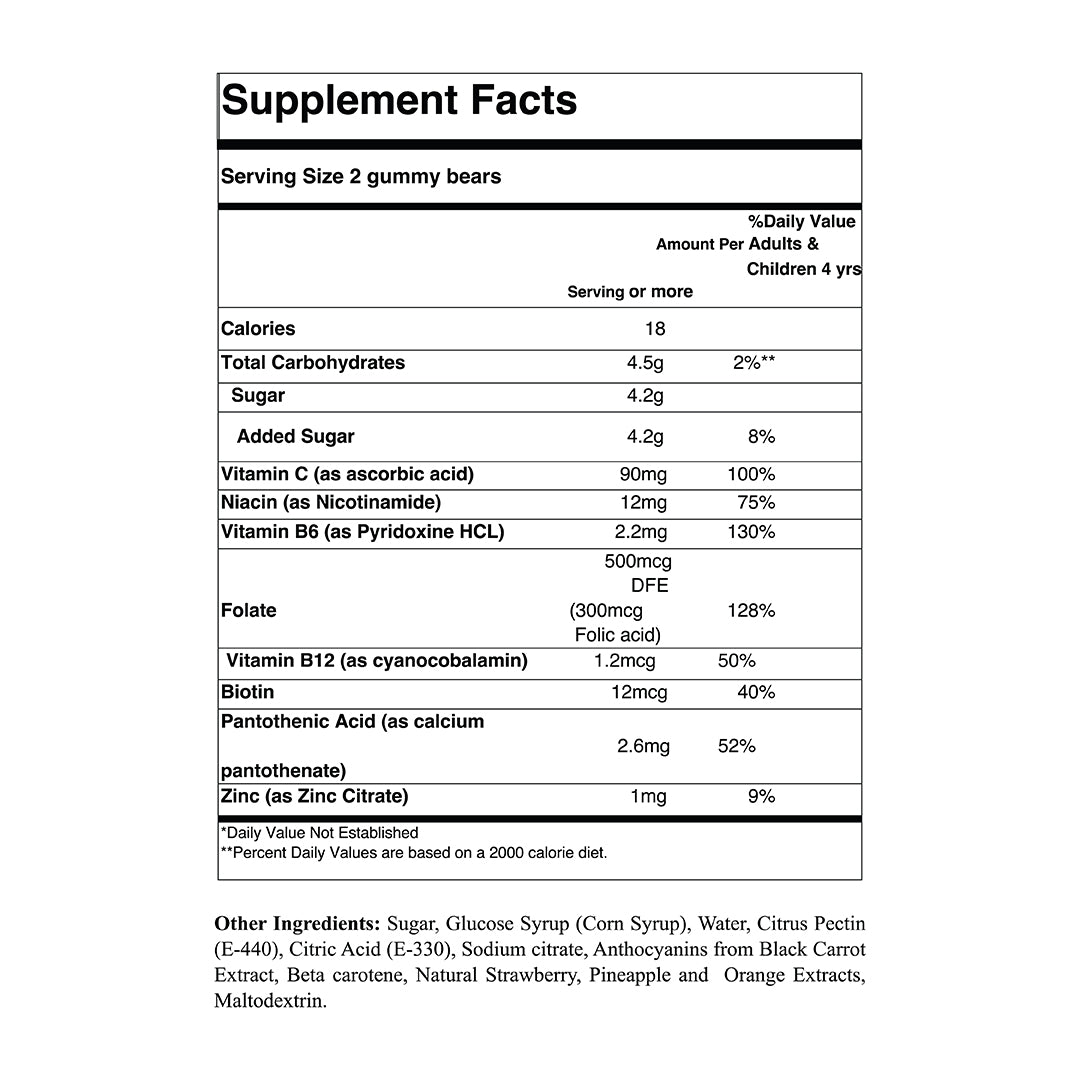 Colorful multivitamin mix in corn-shaped gummies from Your Label, featuring a variety of fruity flavors.