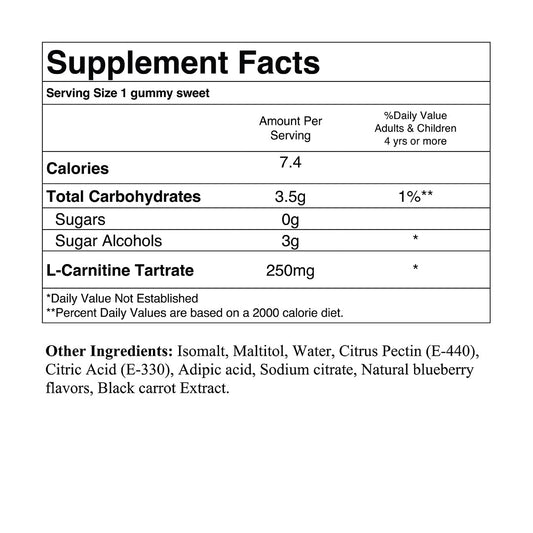 Sugar-free L-Carnitine supplement by Your Label, showing the bottle with label and capsules in clear detail.