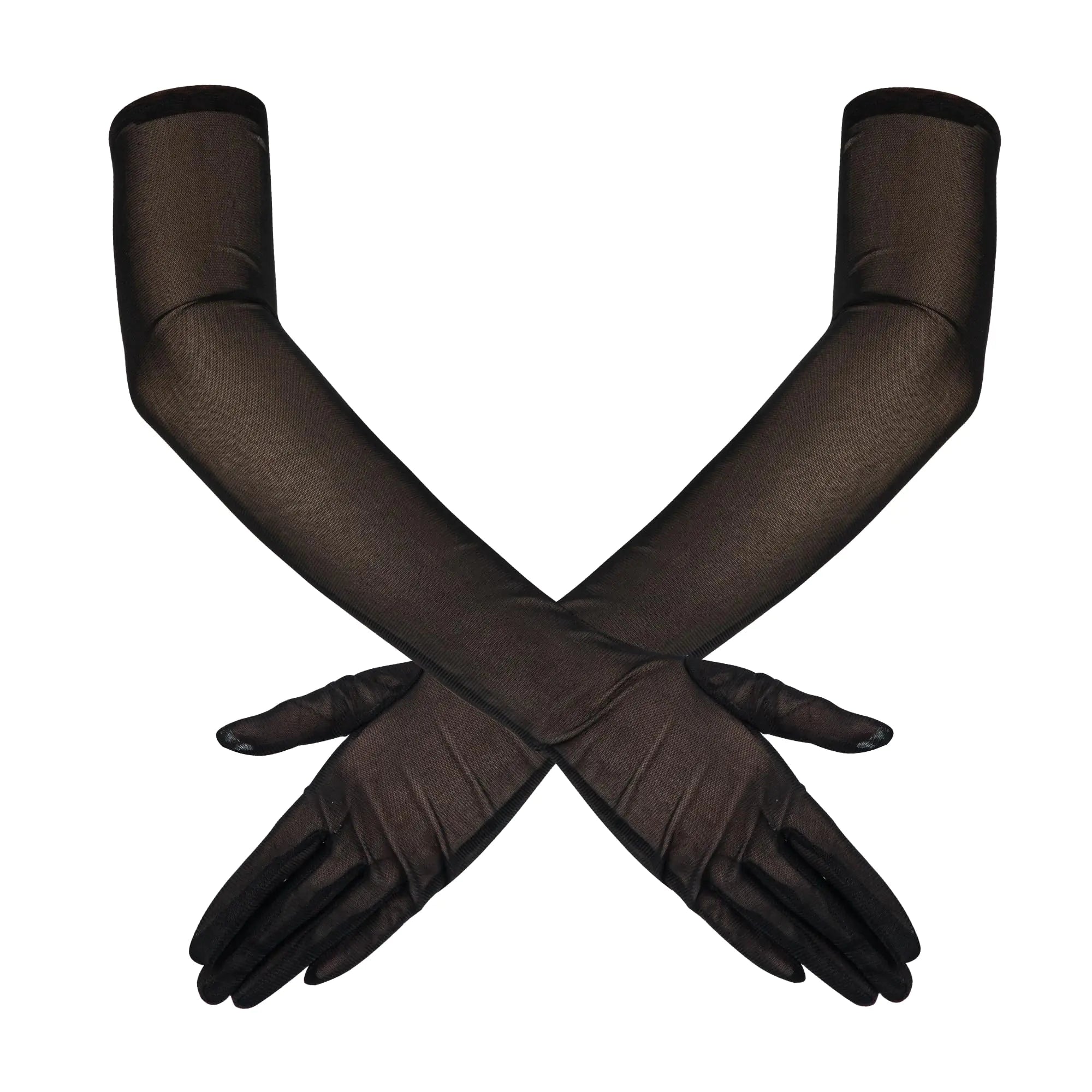 Lace Gloves Black Tulle Gloves Long Elbow Sheer Stretchy Gloves Elegant Bridal Gloves Formal Dance Lace Gloves for Women Dress Costume Accessories Halloween Wedding Opera Tea Party Cosplay Dinner Prom