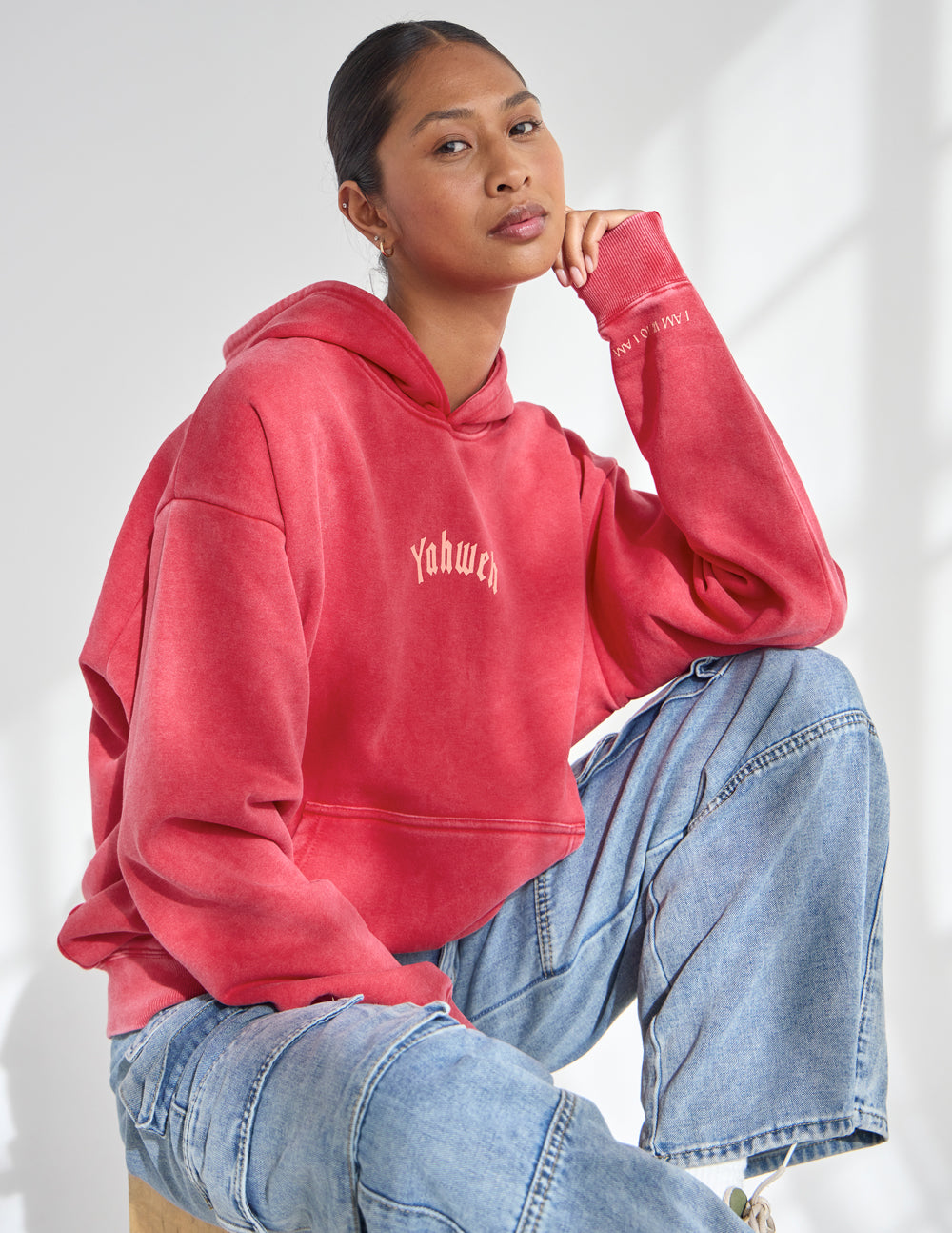 Unisex Yahweh hoodie by Elevated Faith featuring a comfortable fit and bold religious graphic design.