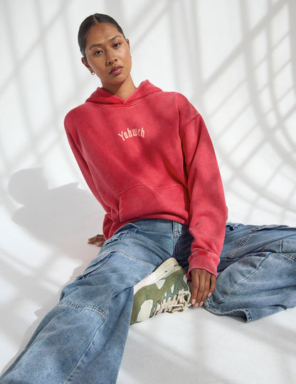 Unisex Yahweh hoodie by Elevated Faith featuring a comfortable fit and bold spiritual print on soft fabric.