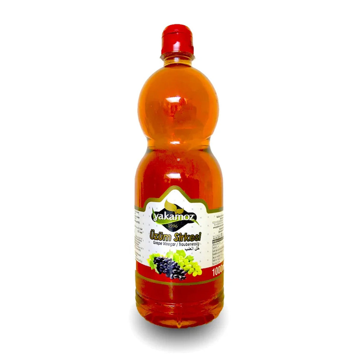 Bottle of Yakamoz Grape Vinegar in a 1000 ml S101 mixed spices and seasonings bottle, with a label showing grapes and vinegar.