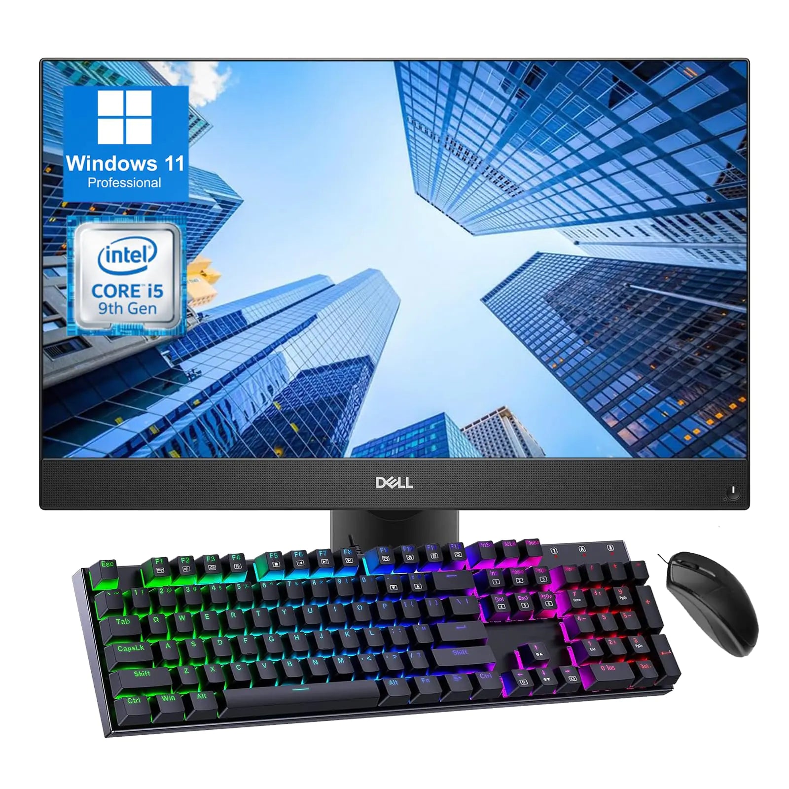 Dell OptiPlex 7470 All-in-One Computer 23.8in FHD(1920x1080) IPS Computer for Business Core i5-9500 (6-Core) 4.4GHz 16GB RAM 256GB SSD RGB Keyboard Win11(Renewed)