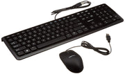 Amazon Basics USB Wired Computer Keyboard (QWERTY) and Mouse Bundle Pack Black
