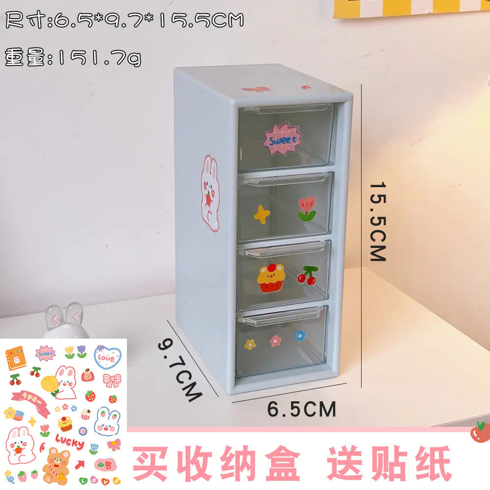 Korean Cute Desktop Storage Organizer with Four Slots