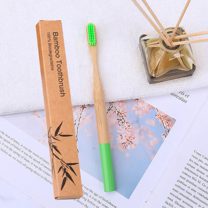 Bamboo Toothbrush with Custom Logo and Kraft Paper Box